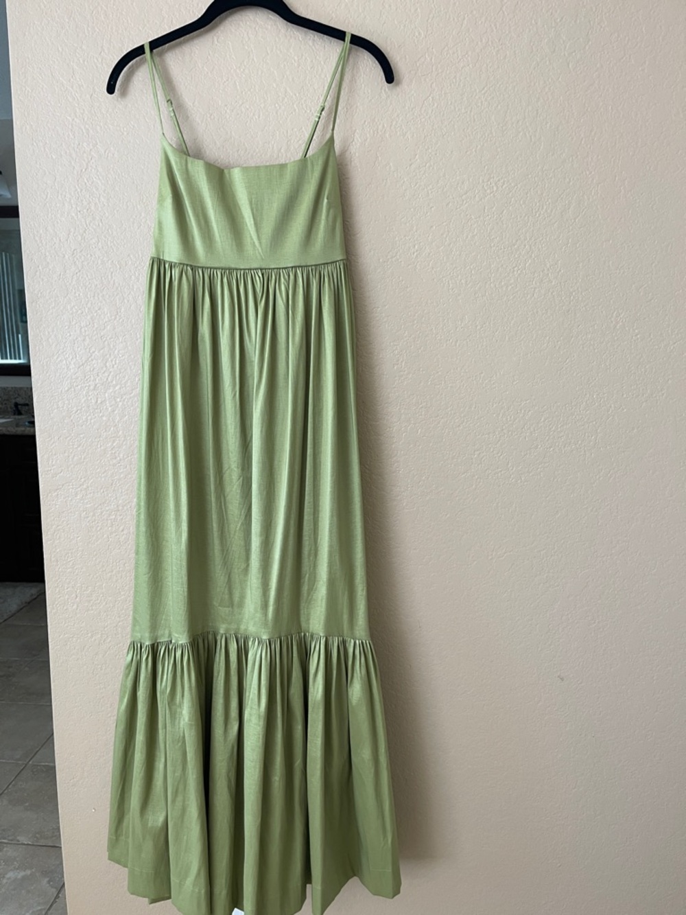 Abercrombie & Fitch Green Spaghetti-Strap Maxi Dress